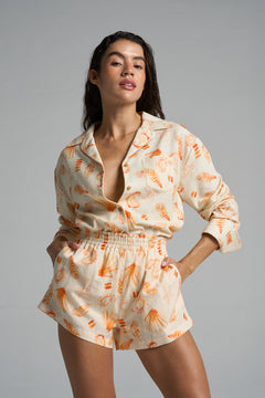 Long Sleeve Shirt Paisley Peach - shopsigal