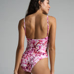 Straight Neck One-Piece Swimsuit Algae - shopsigal