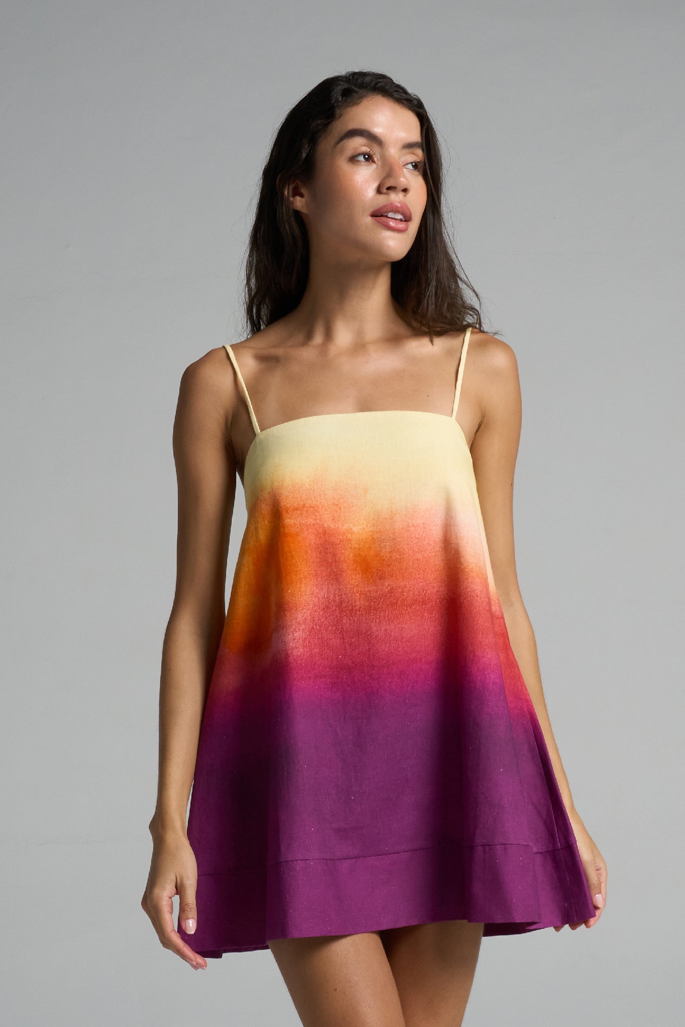 Mini Strappy Trapeze Dress Sunset - shopsigal
