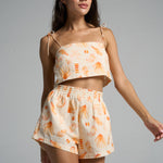 Tie Crop Top Paisley Peach - shopsigal