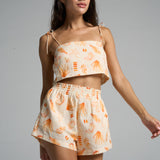 Tie Crop Top Paisley Peach - shopsigal