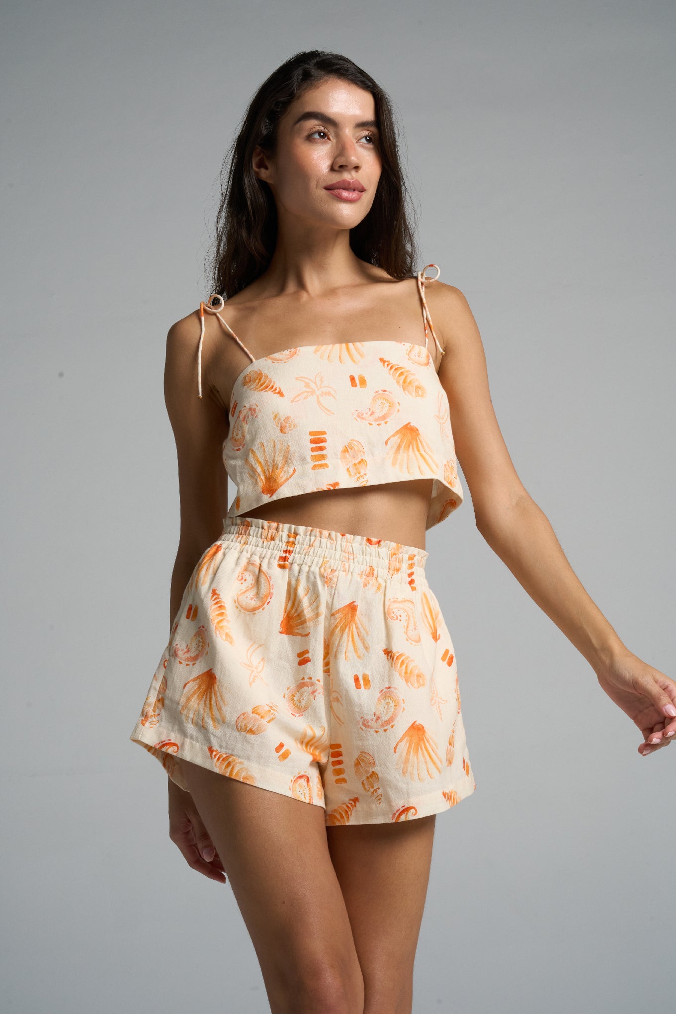 Tie Crop Top Paisley Peach - shopsigal