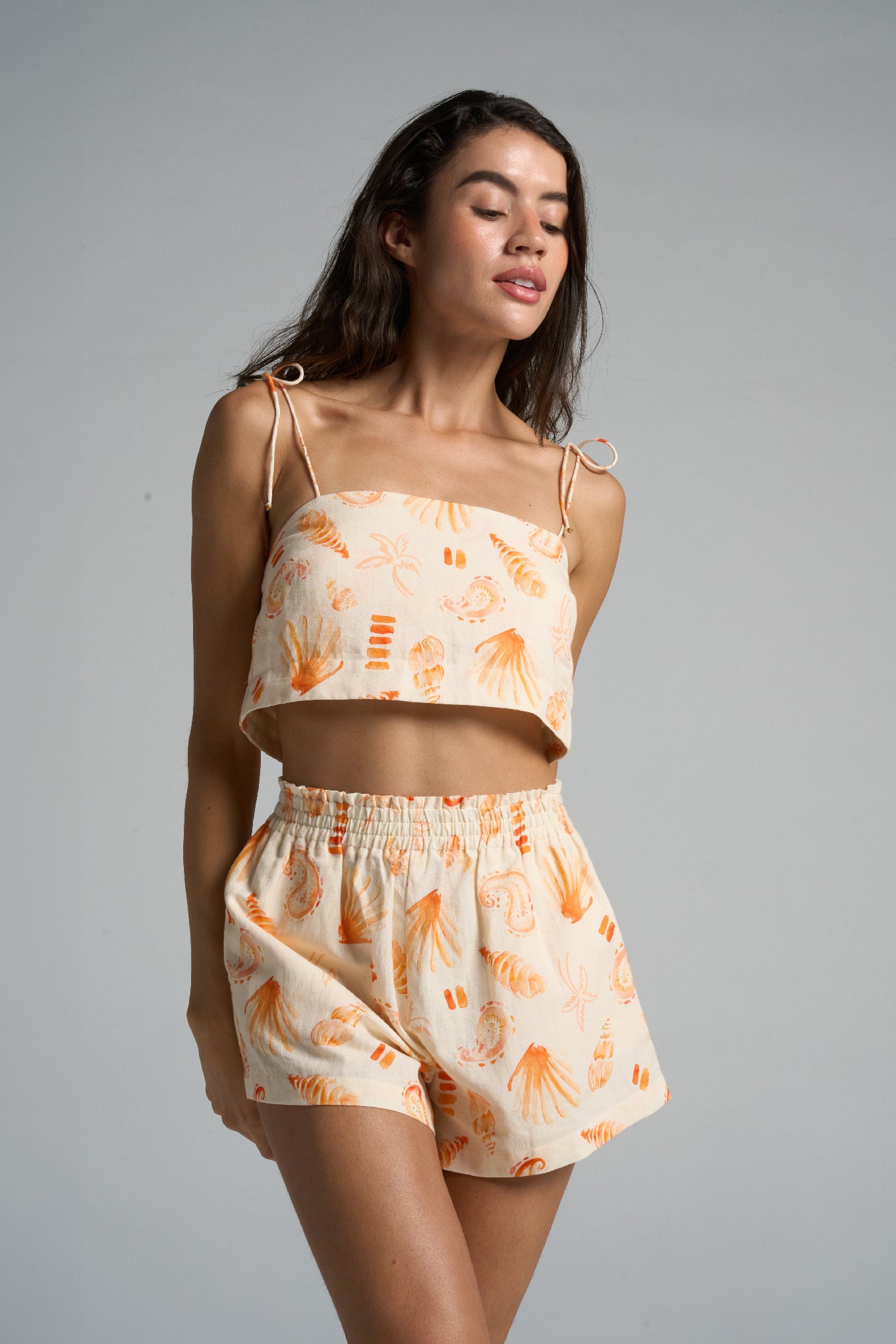 Tie Crop Top Paisley Peach - shopsigal