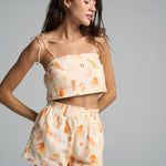 Tie Crop Top Paisley Peach - shopsigal