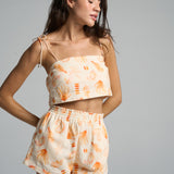 Tie Crop Top Paisley Peach - shopsigal