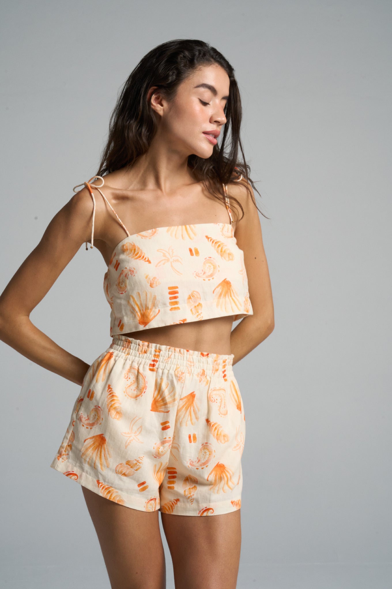 Tie Crop Top Paisley Peach - shopsigal