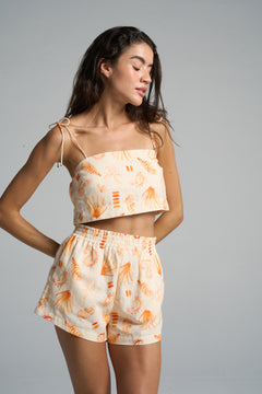 Tie Crop Top Paisley Peach - shopsigal
