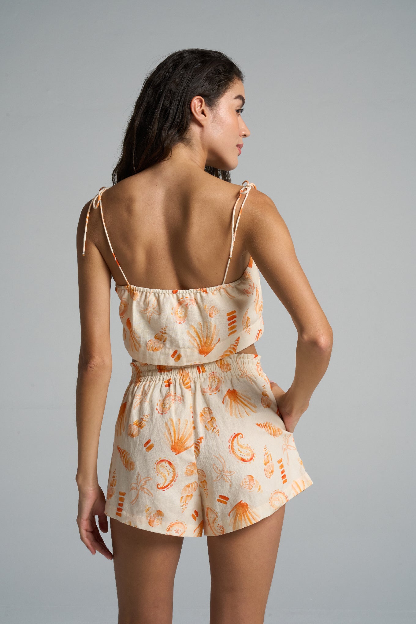Tie Crop Top Paisley Peach - shopsigal