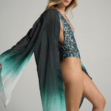 Bell Sleeve Kimono Green Ink - shopsigal