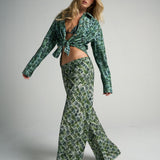 Slim Flared Pants Croco - shopsigal