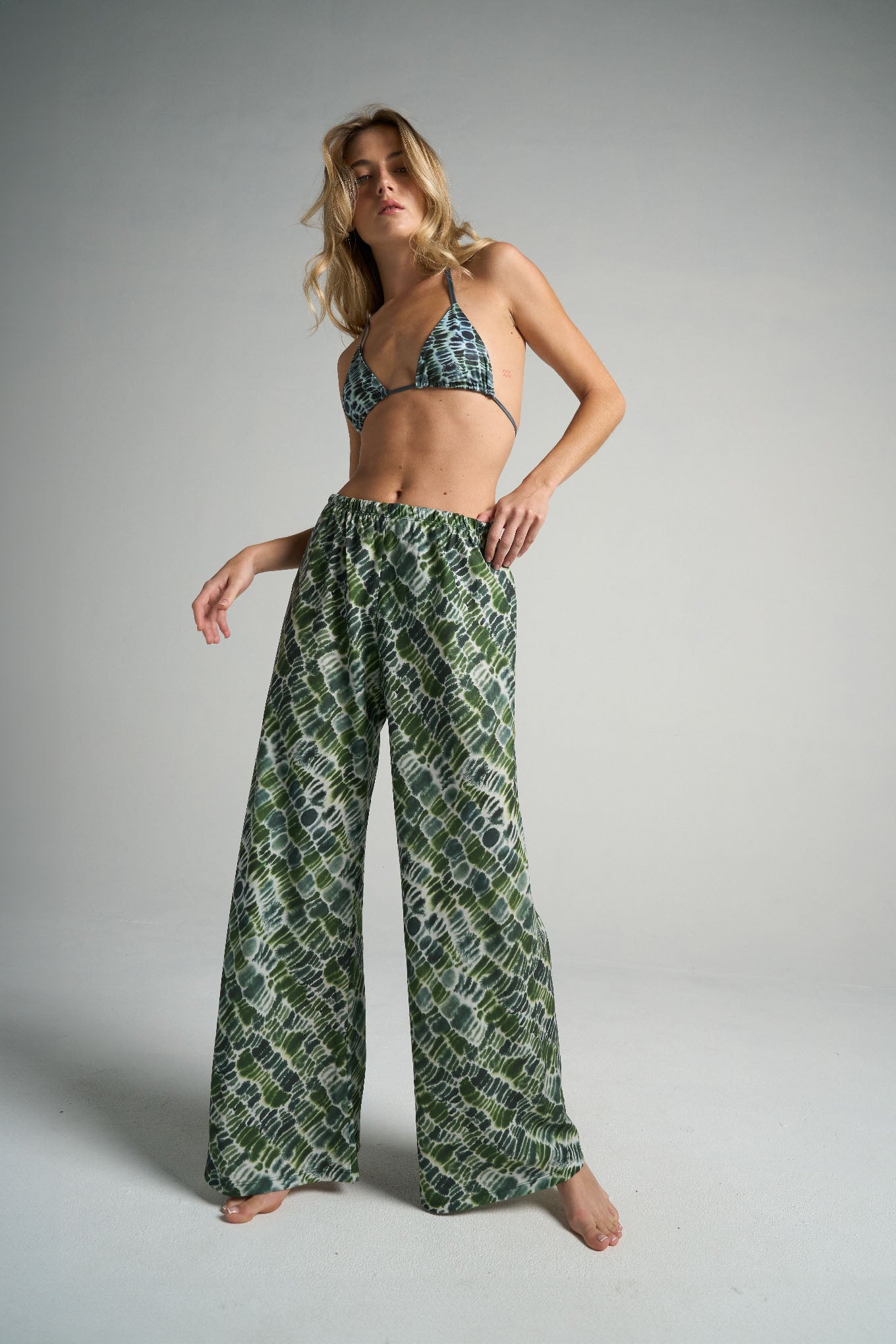 Slim Flared Pants Croco - shopsigal