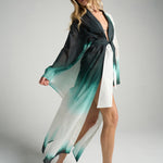 Bell Sleeve Kimono Green Ink - shopsigal