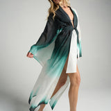 Bell Sleeve Kimono Green Ink - shopsigal