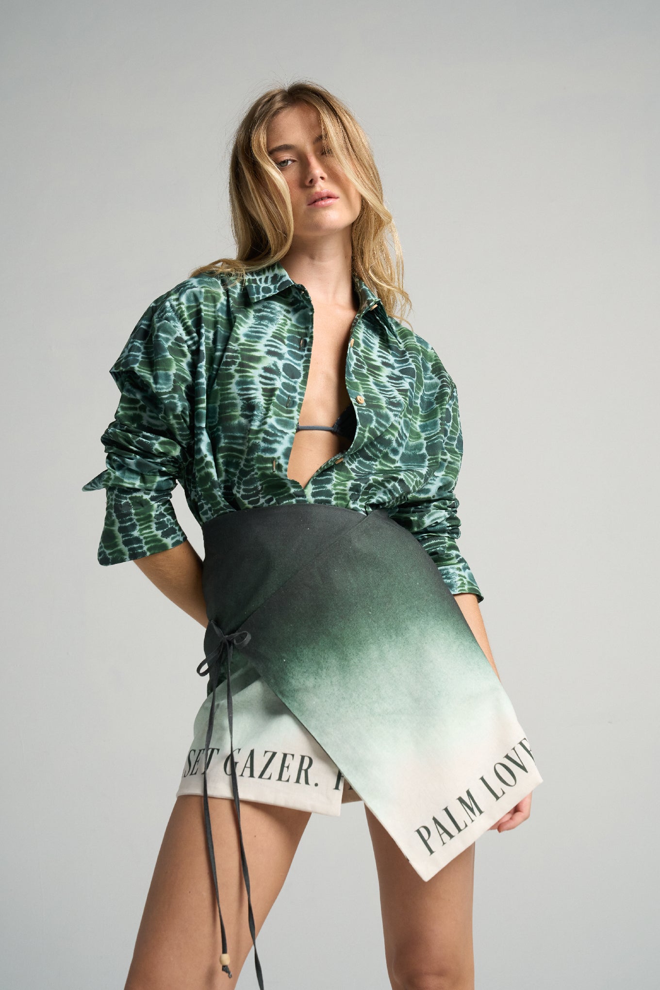 Mini Wrap Skirt Green Ink - shopsigal