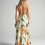 Maxi Halter Dress Retro Palm - shopsigal