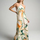 Maxi Halter Dress Retro Palm - shopsigal