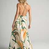 Maxi Halter Dress Retro Palm - shopsigal