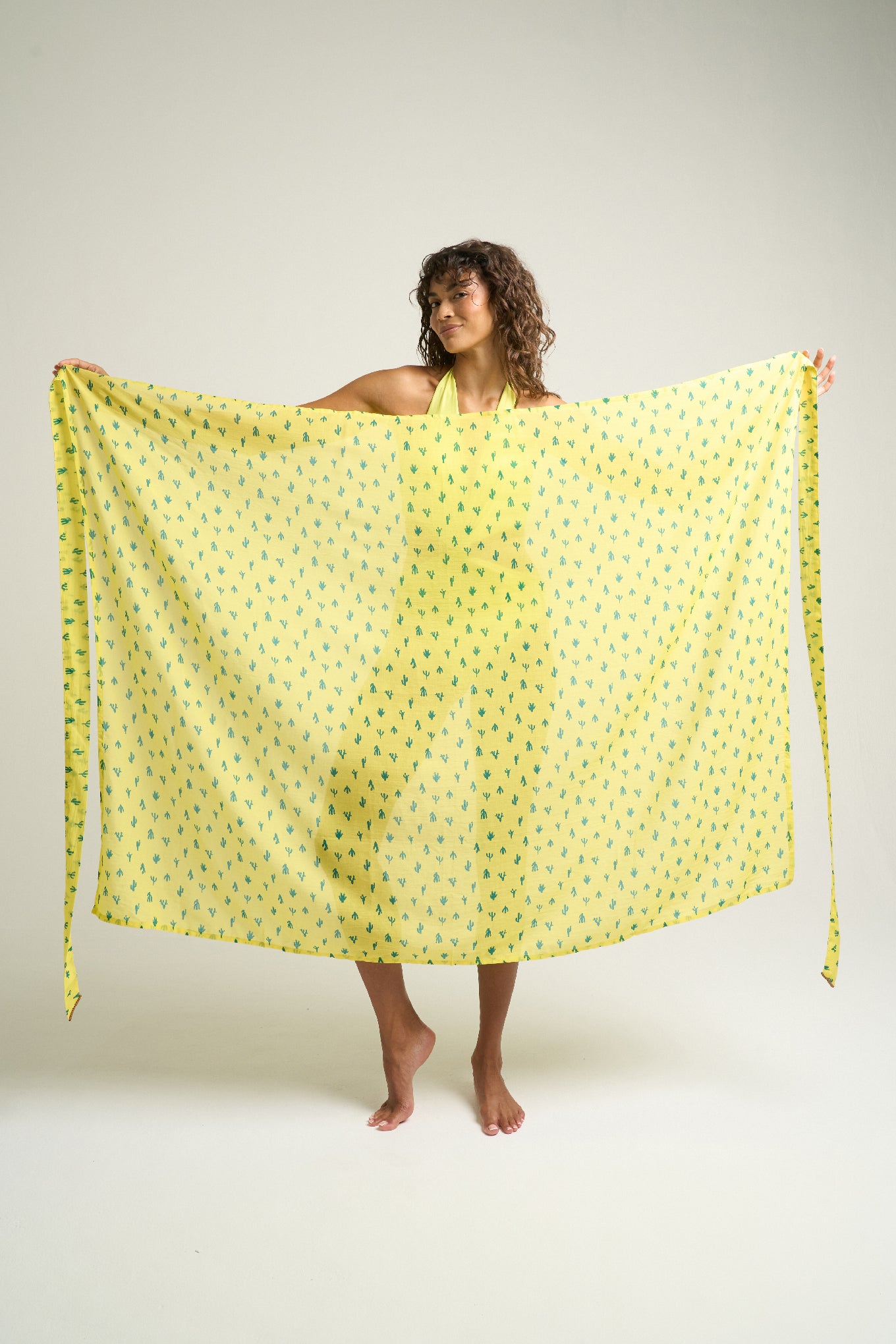 Sarong With Ties Cactus Yellow - shopsigal