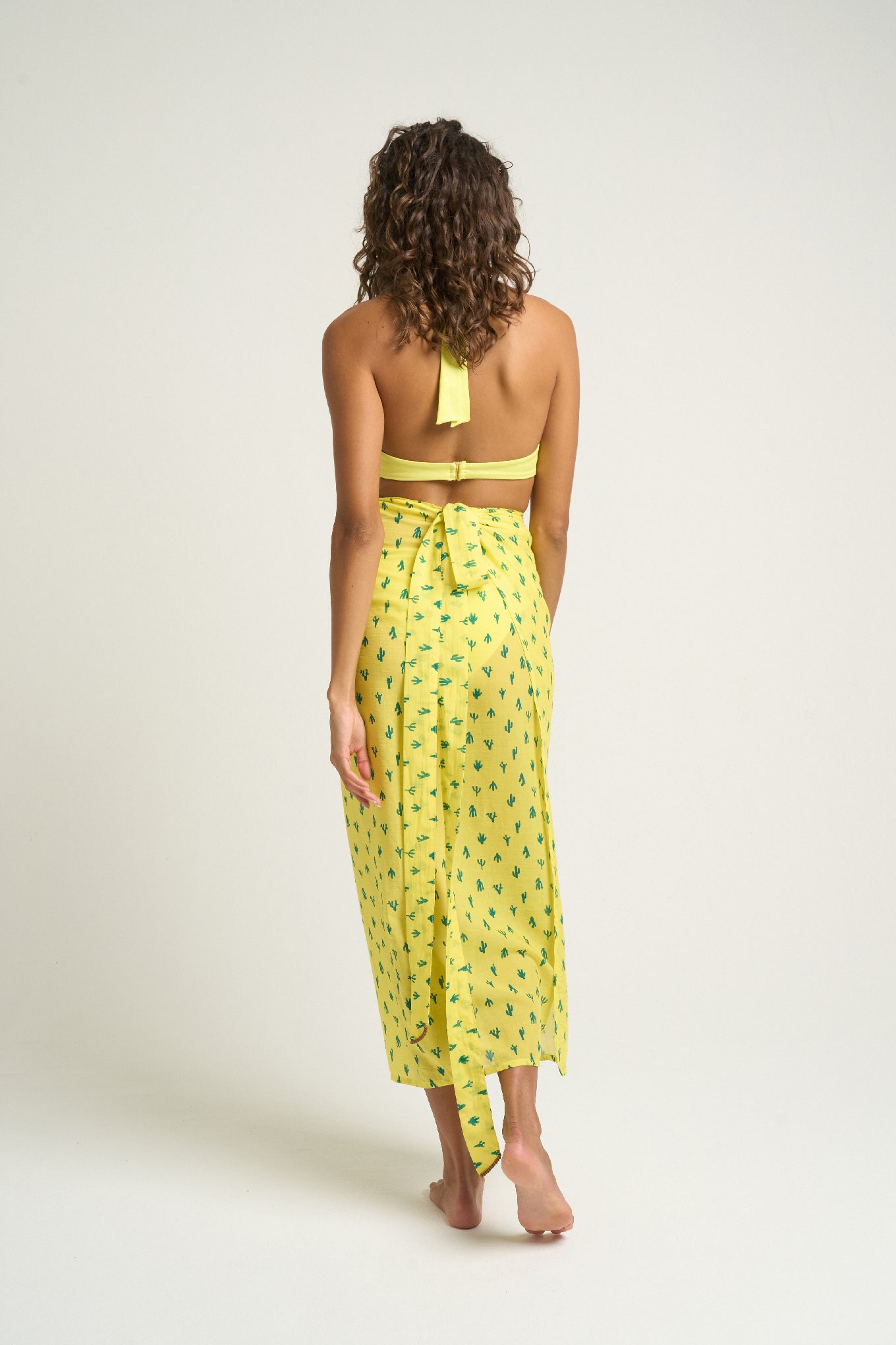 Sarong With Ties Cactus Yellow - shopsigal