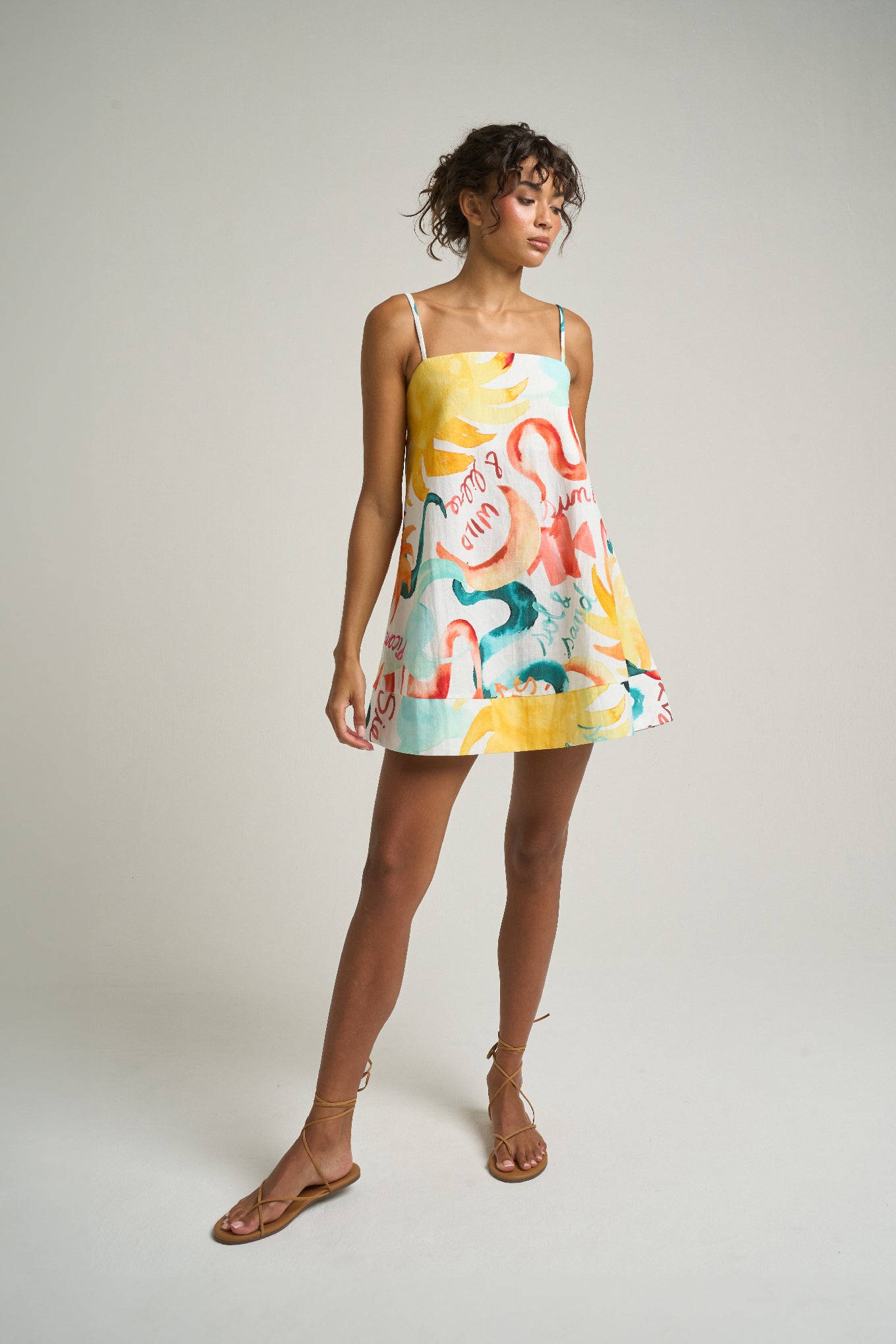 Mini Strappy Trapeze Dress Sol - shopsigal