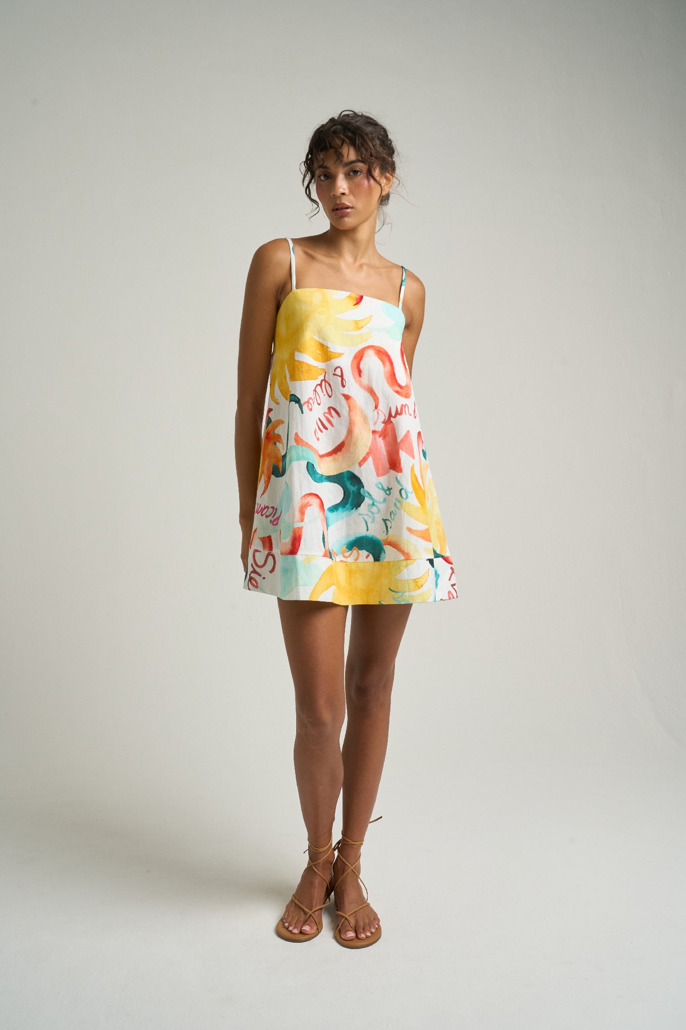 Mini Strappy Trapeze Dress Sol - shopsigal