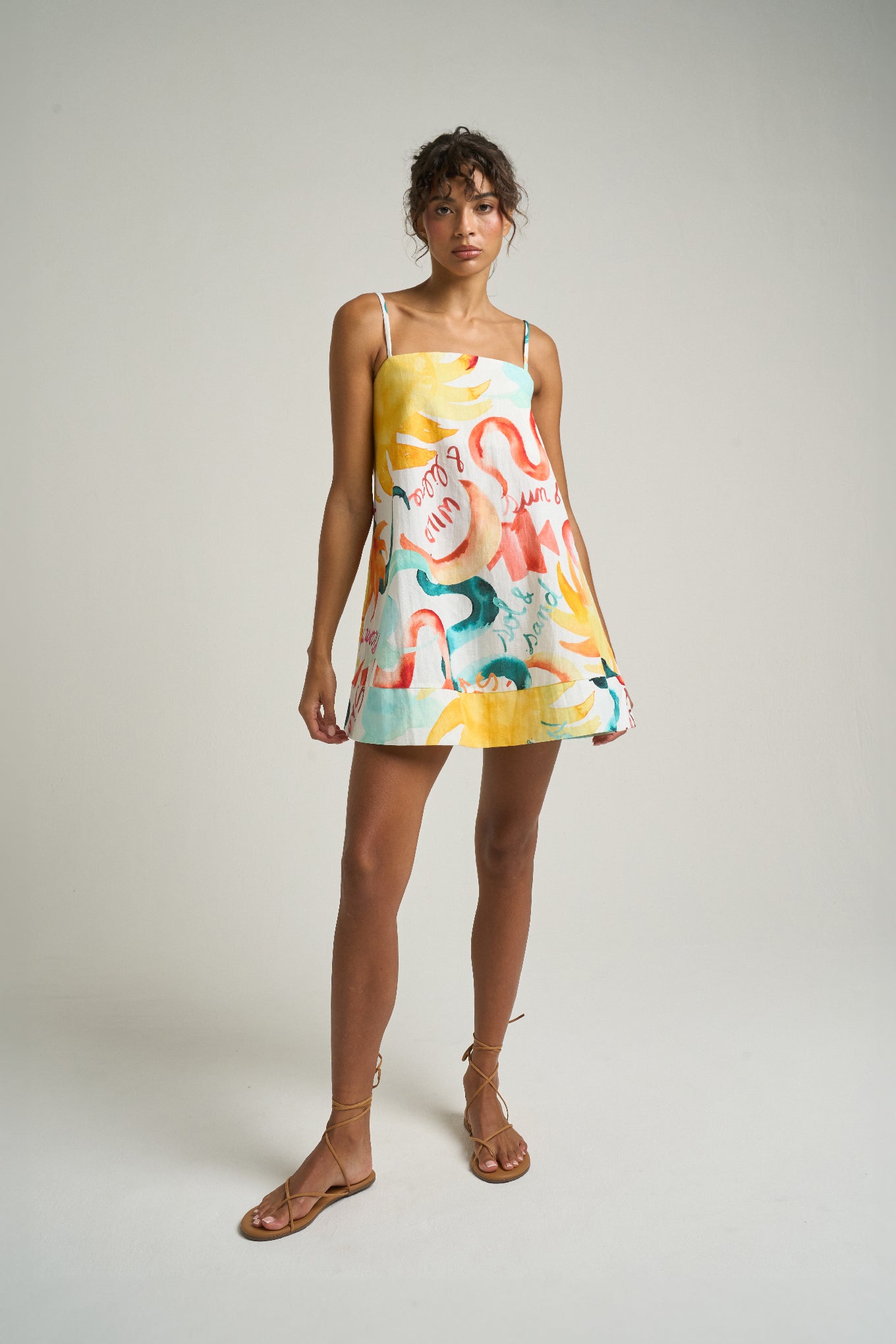 Mini Strappy Trapeze Dress Sol - shopsigal