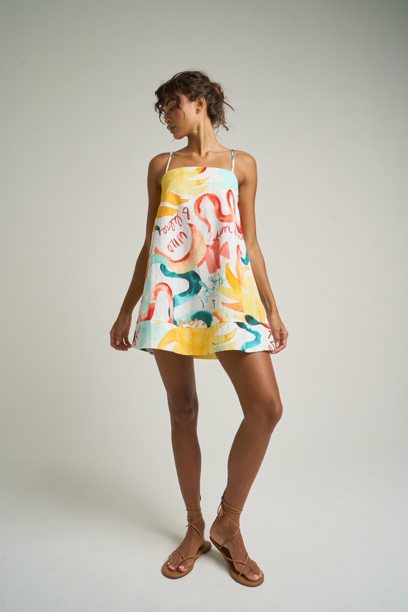 Mini Strappy Trapeze Dress Sol - shopsigal