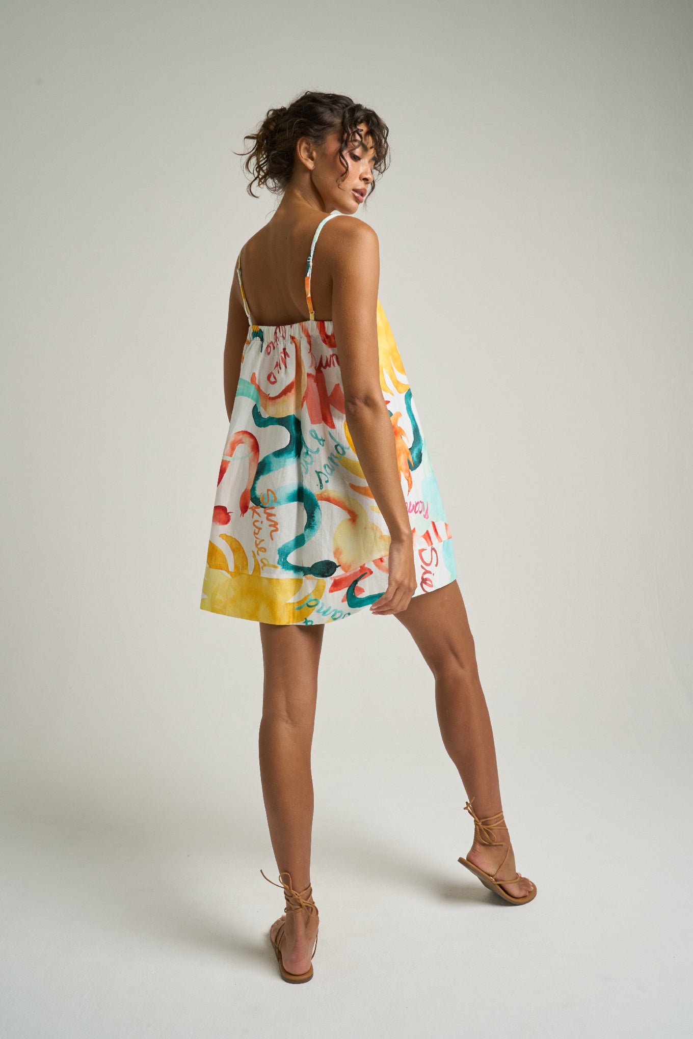 Mini Strappy Trapeze Dress Sol - shopsigal