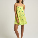Mini Strappy Trapeze Dress Cactus Yellow - shopsigal