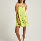 Mini Strappy Trapeze Dress Cactus Yellow - shopsigal
