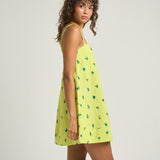 Mini Strappy Trapeze Dress Cactus Yellow - shopsigal