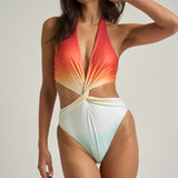 Knot One Piece Swimsuit Earth - shopsigal