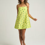 Mini Strappy Trapeze Dress Cactus Yellow - shopsigal