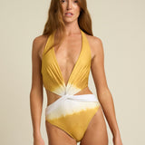 Knot One Piece Swimsuit Ochre