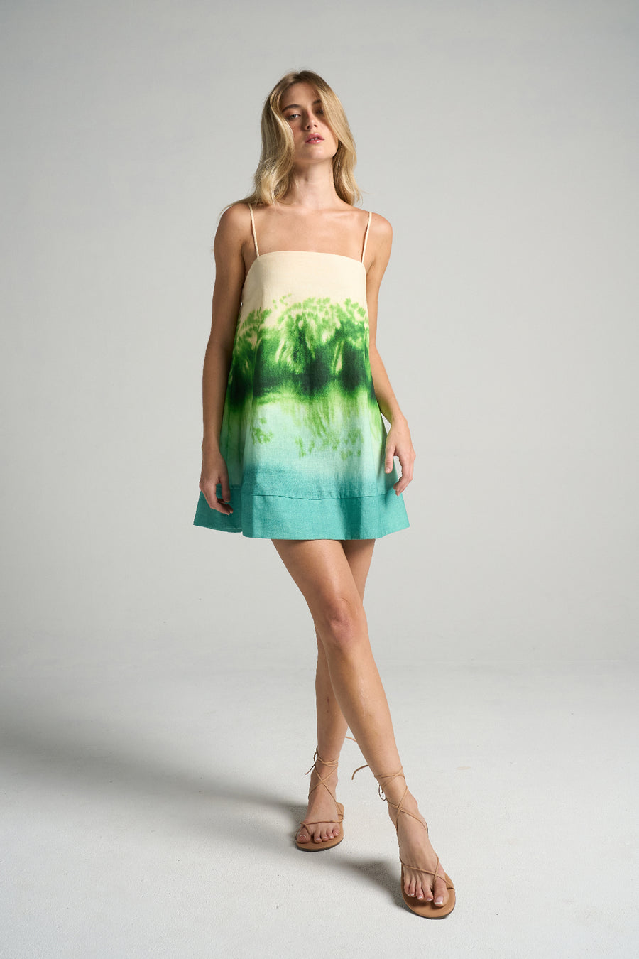 Mini Strappy Trapeze Dress Grove - shopsigal