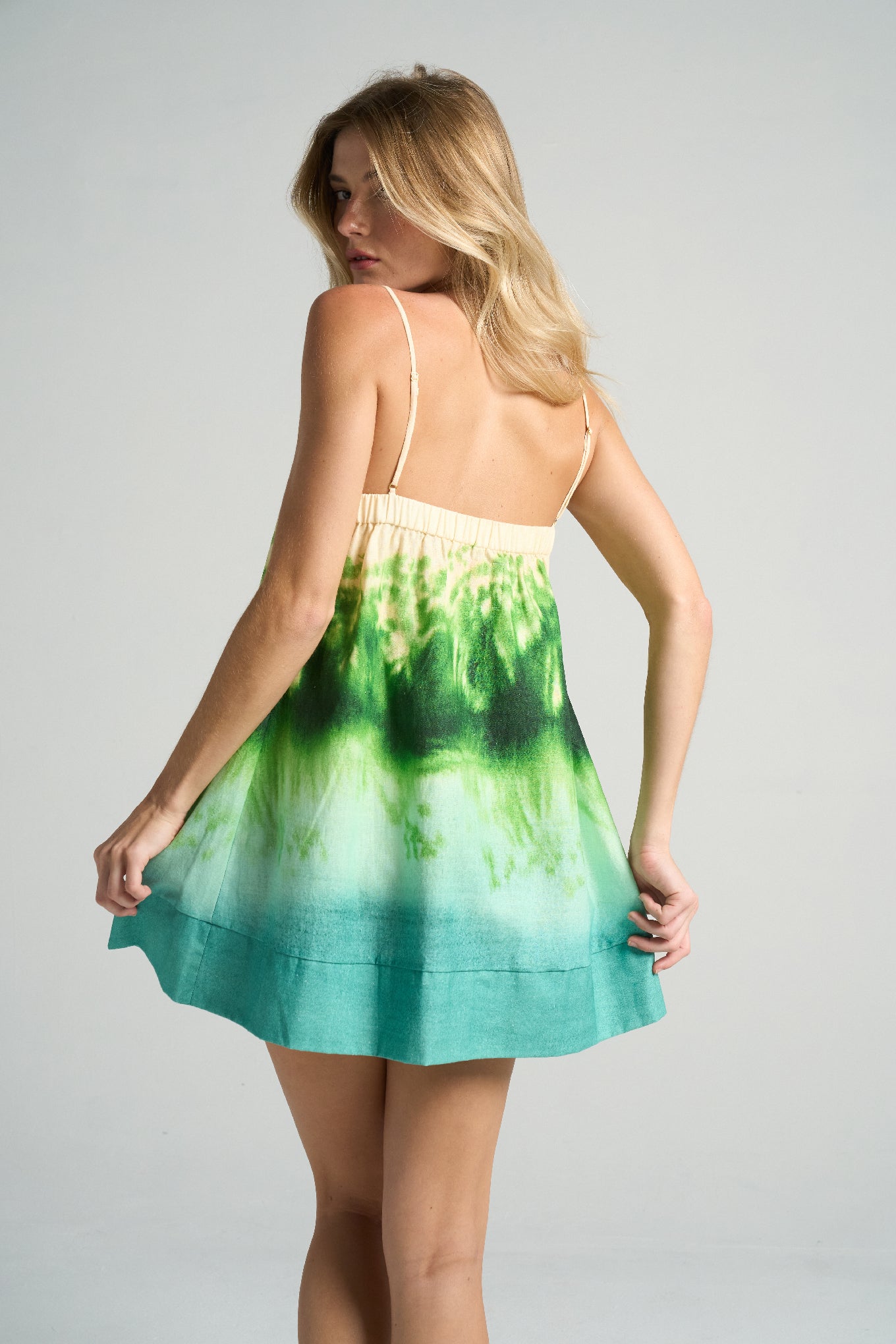 Mini Strappy Trapeze Dress Grove - shopsigal