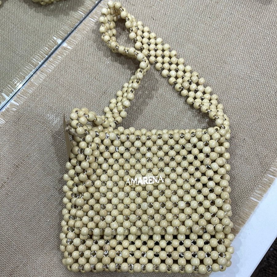 Amarena beaded natural  bag - shopsigal