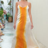 Long Tie Back Dress Naranja - shopsigal