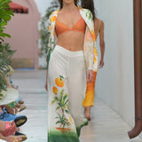 Flared Pants Oranges Palms - shopsigal