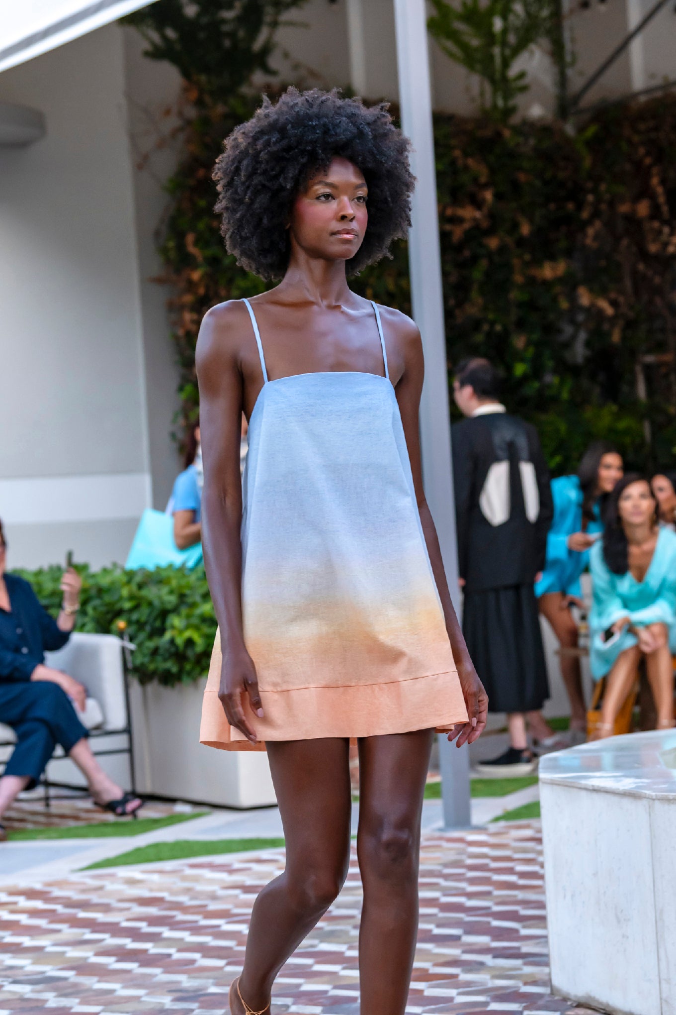 Mini Strappy Trapeze Dress Sunrise - shopsigal