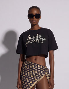 Crop Graphic Tee: Se Goza - shopsigal