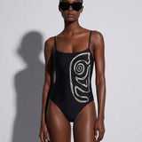 Straight Neck One Piece Swimsuit Diablo