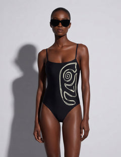 Straight Neck One Piece Swimsuit Diablo - shopsigal