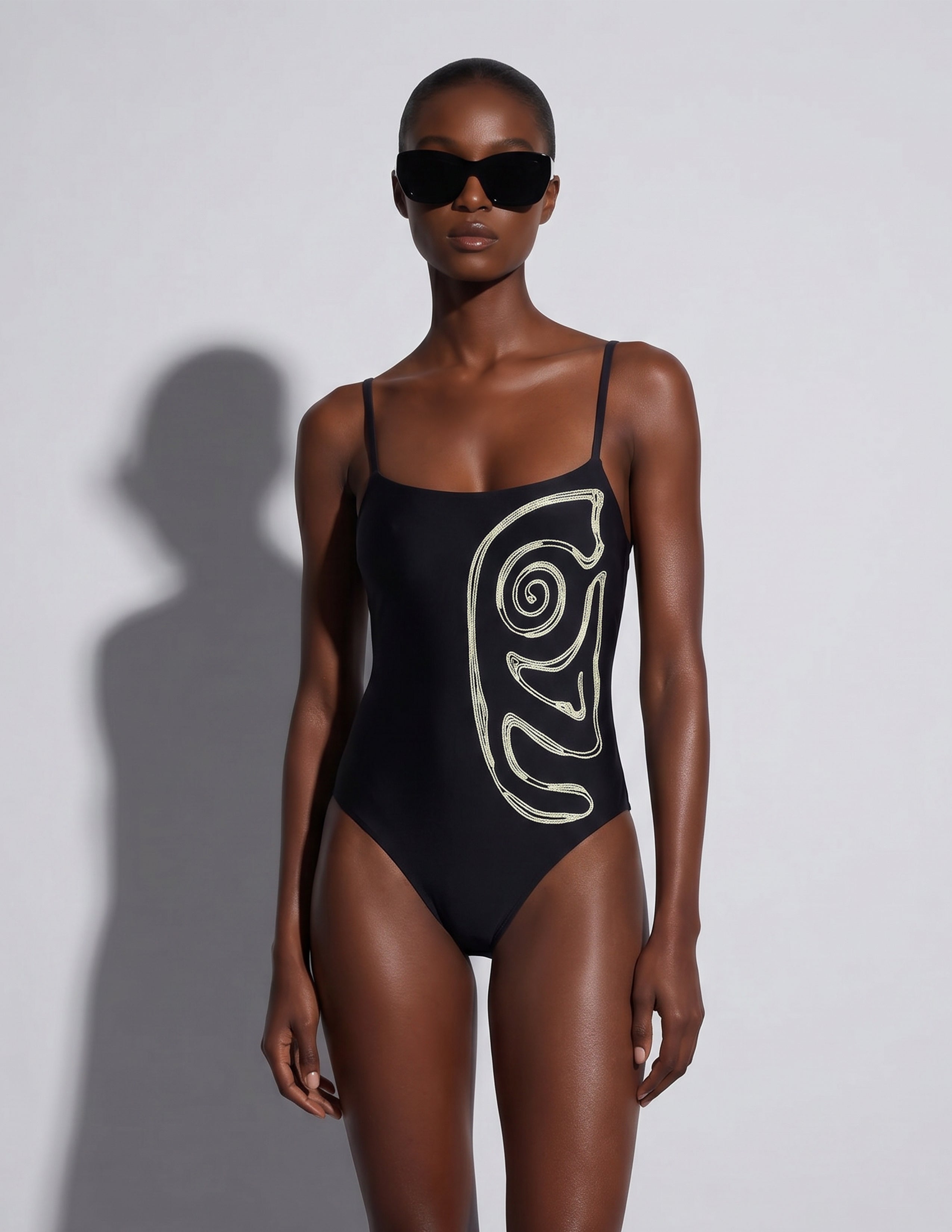 Straight Neck One Piece Swimsuit Diablo - shopsigal