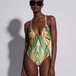 V-Neck One Piece Swimsuit Palmas - shopsigal