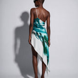 Asymmetrical Slip Dress Plumaje