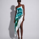 Asymmetrical Slip Dress Plumaje