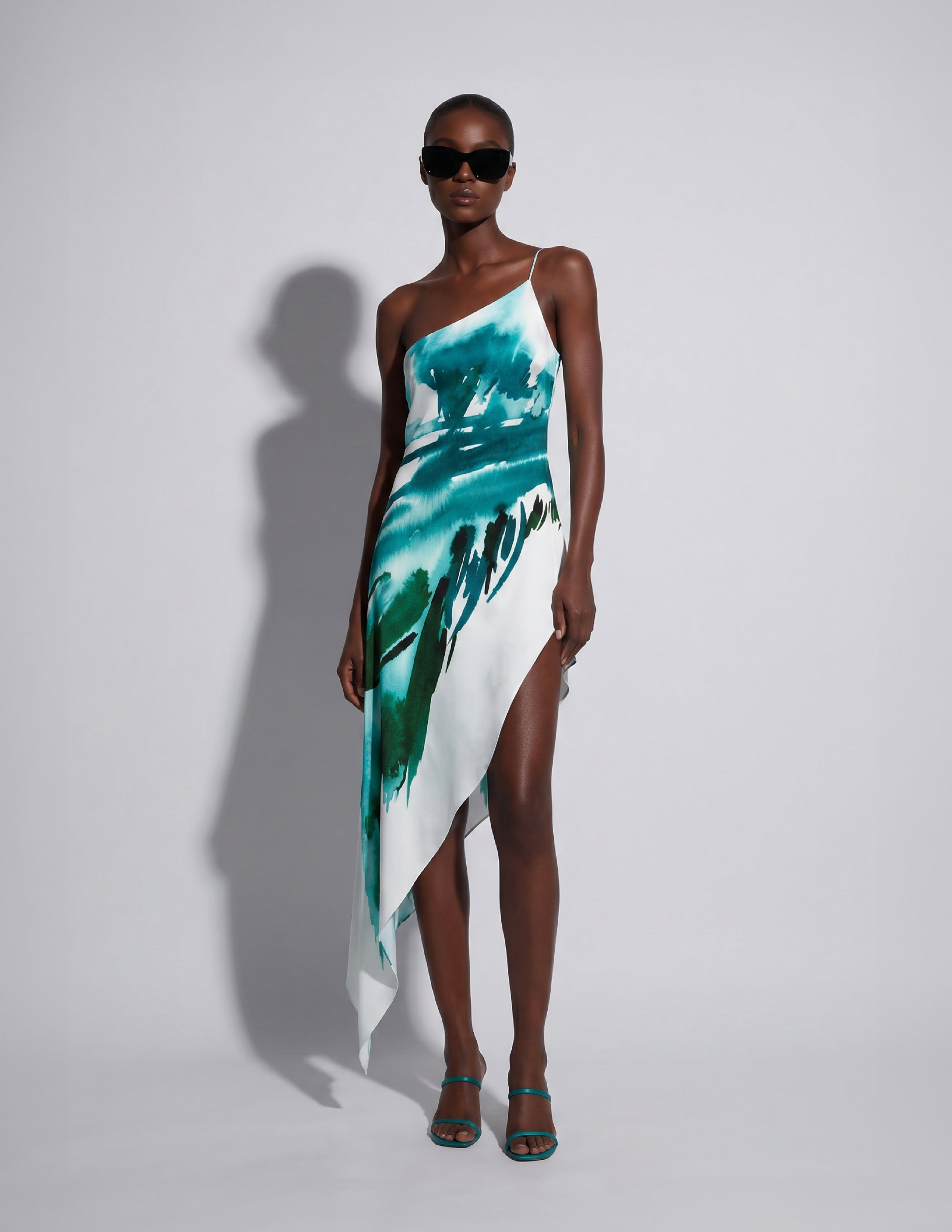 Asymmetrical Slip Dress Plumaje - shopsigal