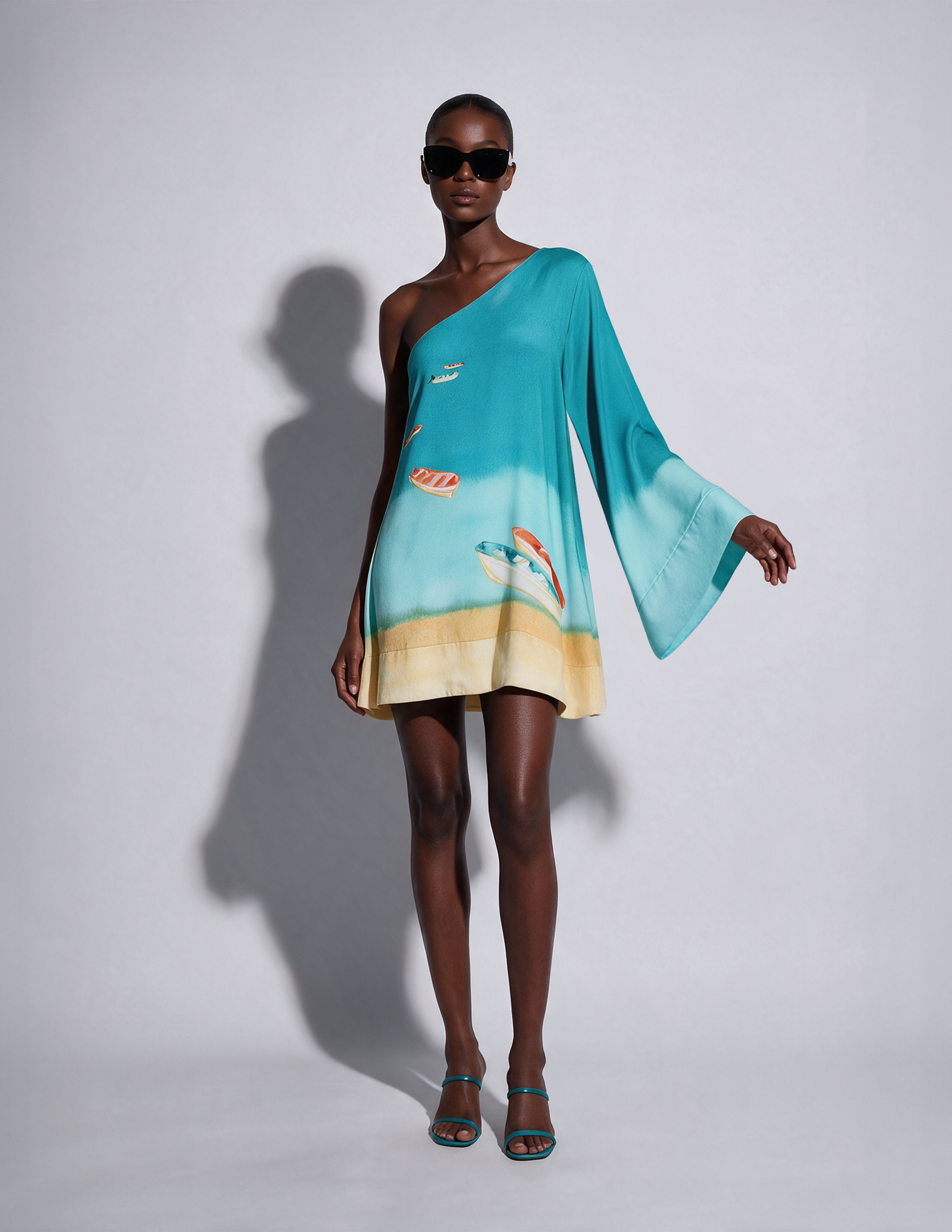 One-Shoulder Trapeze Dress Cepe - shopsigal