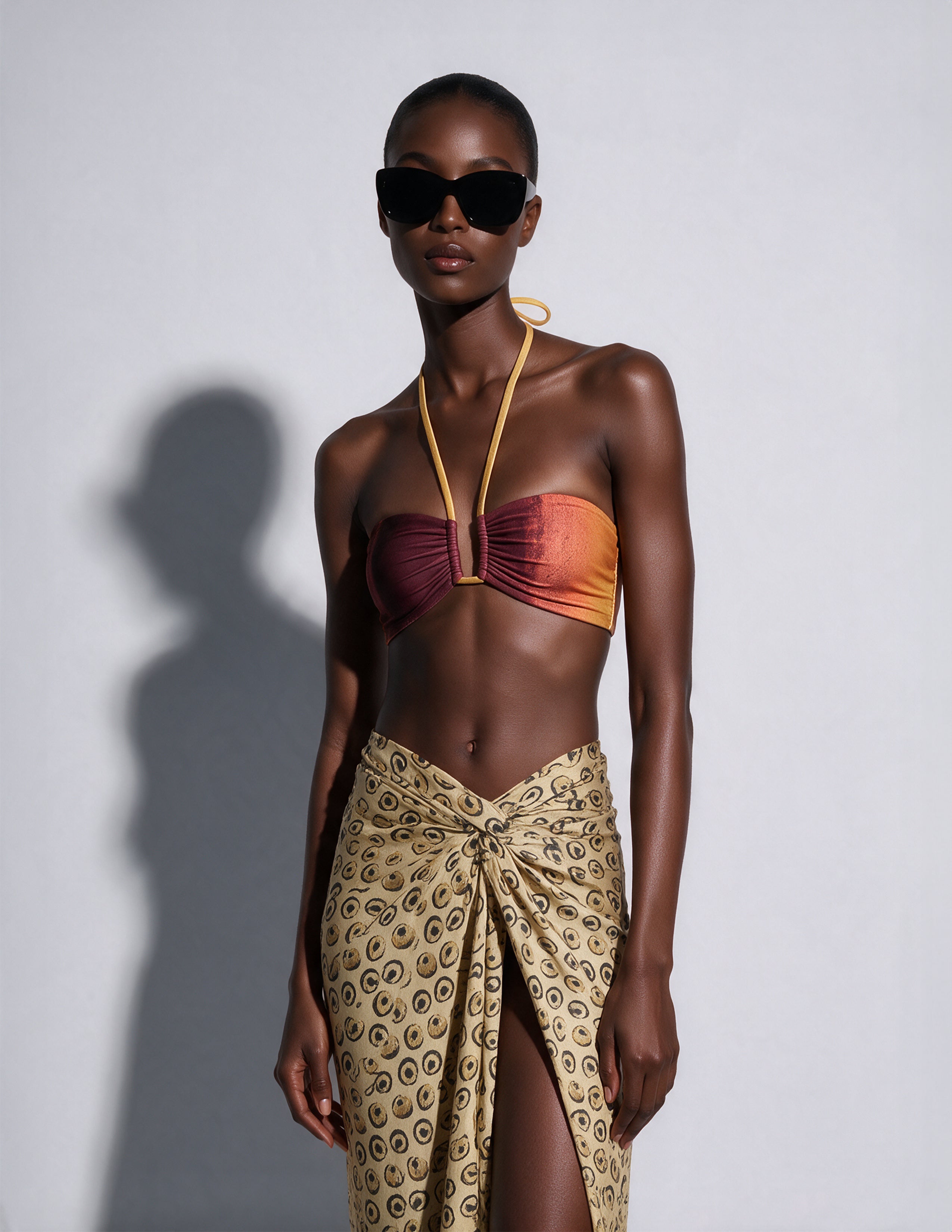 Sarong With Ties Ojos Cream - shopsigal